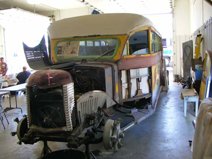 Greyhound under restoration at Hibbing